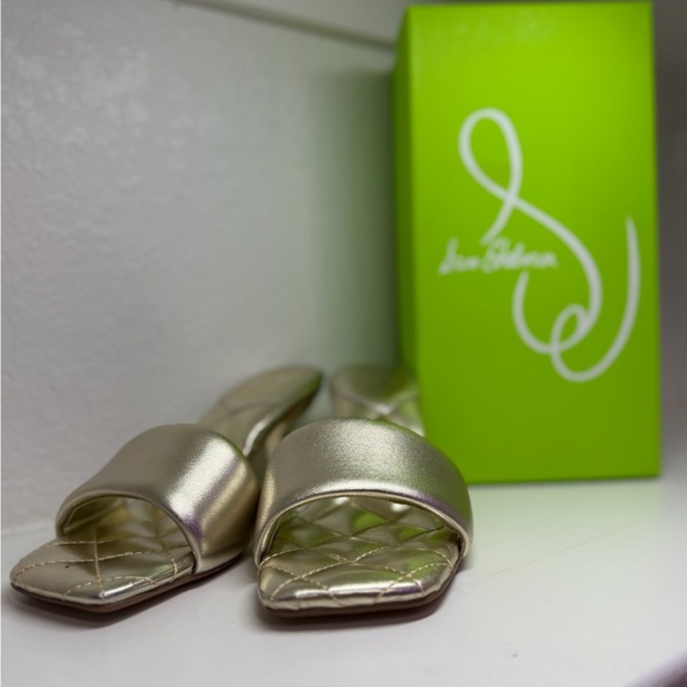 Sam Edelman Gold Slide Sandals